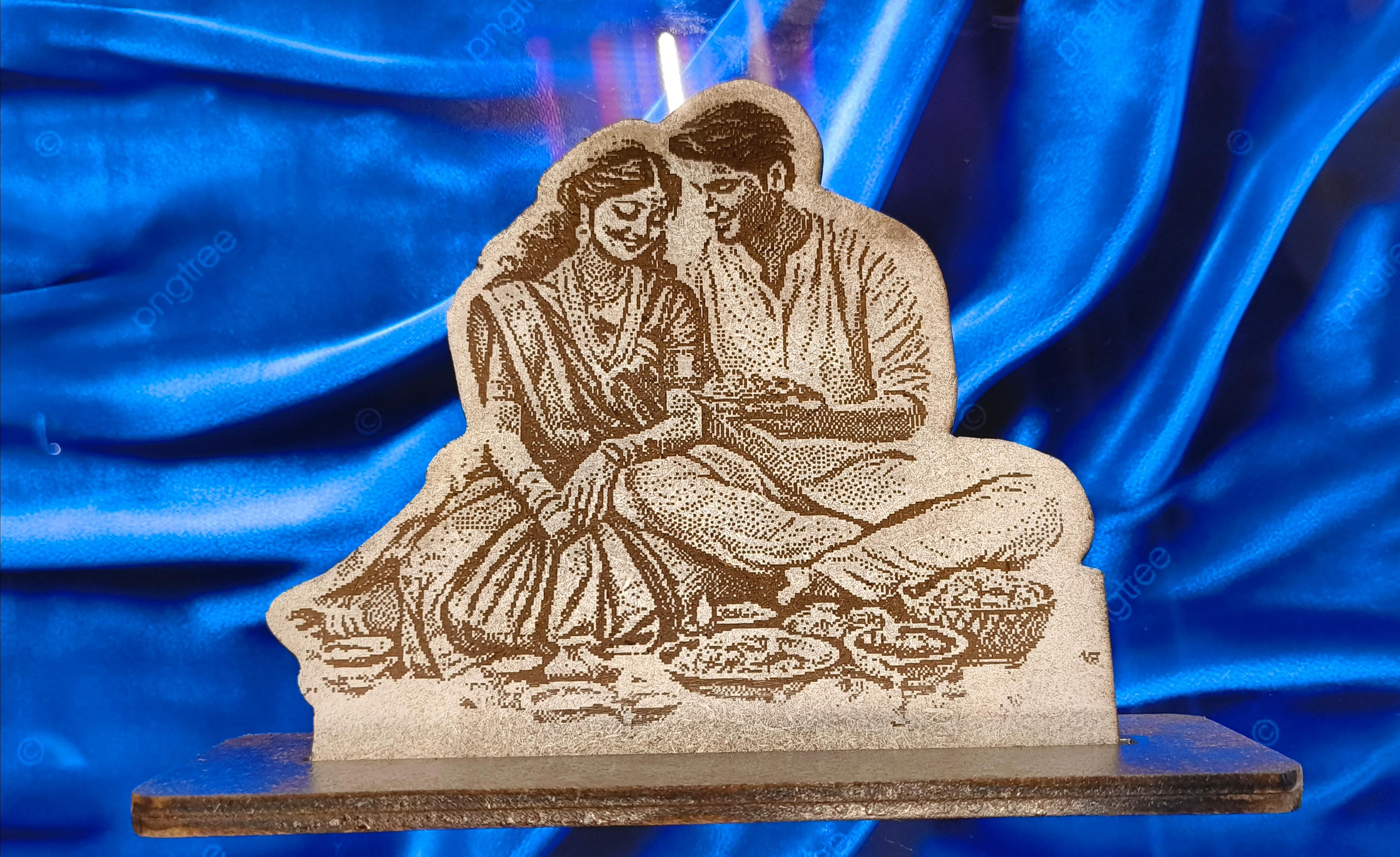 Wood Engraved Photo Frame With Stand