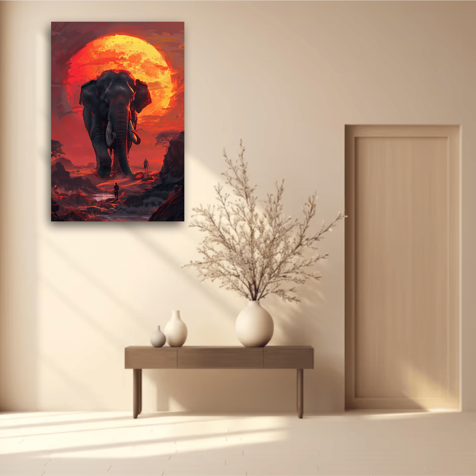 Elephant at Dusk - Canvas